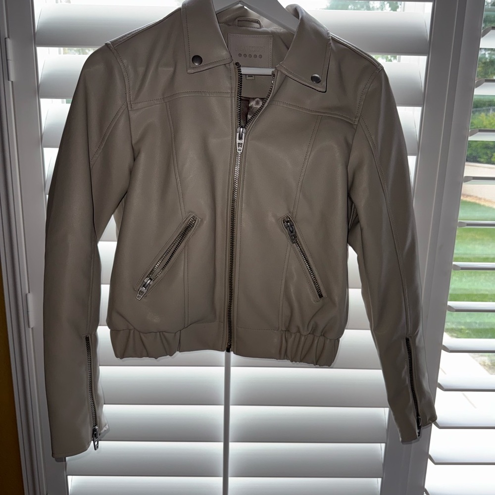 Blank NYC Taupe Leather Jacket